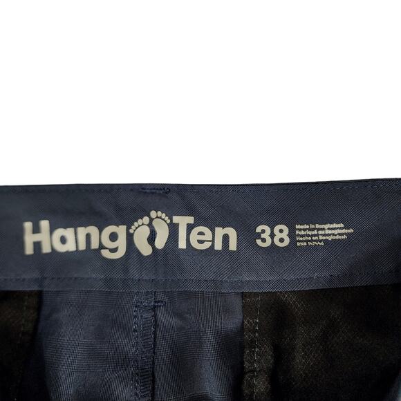 Hang Ten Hybrid Board Short 38 Men Dark Gray Plaid Flat Front Swim Surf Golf 11" - Picture 3 of 11